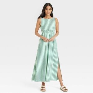 Universal Thread Mint and White Striped Maxi Dress